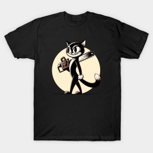 Cat carrying a chainsaw T-Shirt